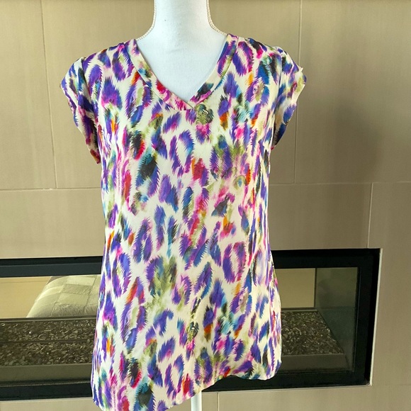 Cabi Style 5027 Plume Feather Print Multi Color - Picture 2 of 7